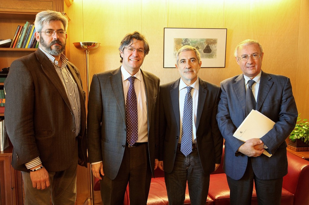 (De izq. a der.) Alfredo Abad, Mariano Blázquez, Gaspar Llamazares y José Manuel Fernández | FOTO: M. Gala
